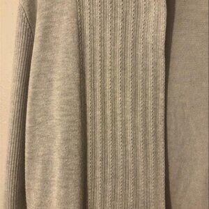 Anna Rose Light Gray Ribbed Open-Front Drape Cardigan – Size L